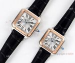 Swiss Grade One Copy Cartier Santos-Dumont lovers Watch 2-Tone Rose Gold